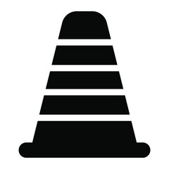 Traffic cone solid design showing under construction and under maintenance concept