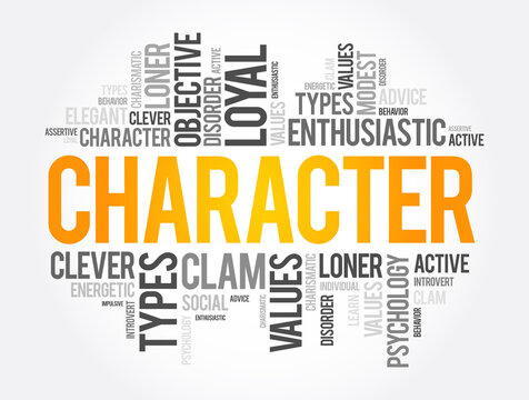 CHARACTER word cloud collage , social concept background