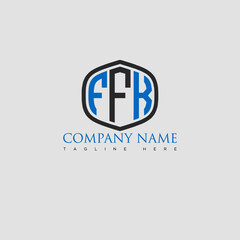 Obraz premium FFK Letter Logo Design and Monogram Icon.