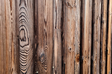 Abstract background of textured brown wooden wall.