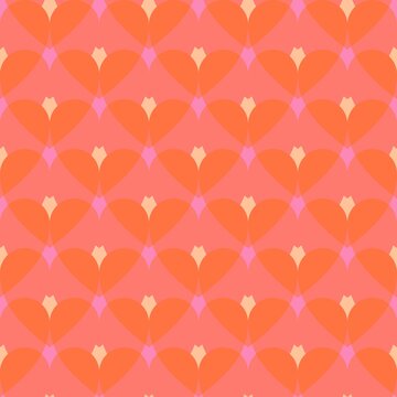 Seamless Pattern With Overlapping Translucent Hearts. Vector Design.