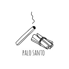 Palo Santo holy wood tree aroma sticks from Latin America. Smudge burning incense bundle - 399532196