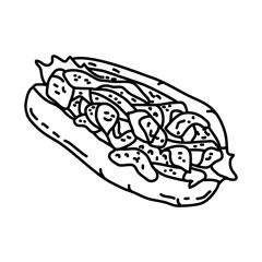 Lobster Roll Icon. Doodle Hand Drawn or Outline Icon Style