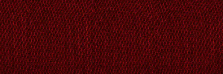 Abstract red background. Red fabric texture background. Wide banner.