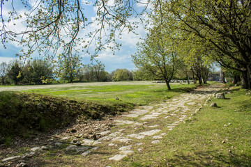 Carsule, Archaeological Park in Italy, the ancient Roman road that runs through central Italy and its ruins