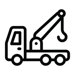 Plakat Crane truck icon in modern solid style 