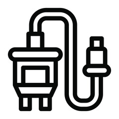 
Plug icon, vector of car accessory in solid style 
