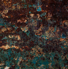 Rust texture with stains of old paint