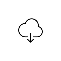 Cloud download icon. Downloading symbol modern, simple, vector, icon for website design, mobile app, ui. Vector Illustration