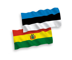 Flags of Bolivia and Estonia on a white background