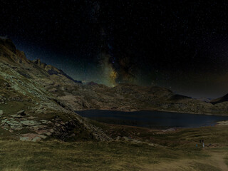 Obraz na płótnie Canvas landscape in the mountain with stars