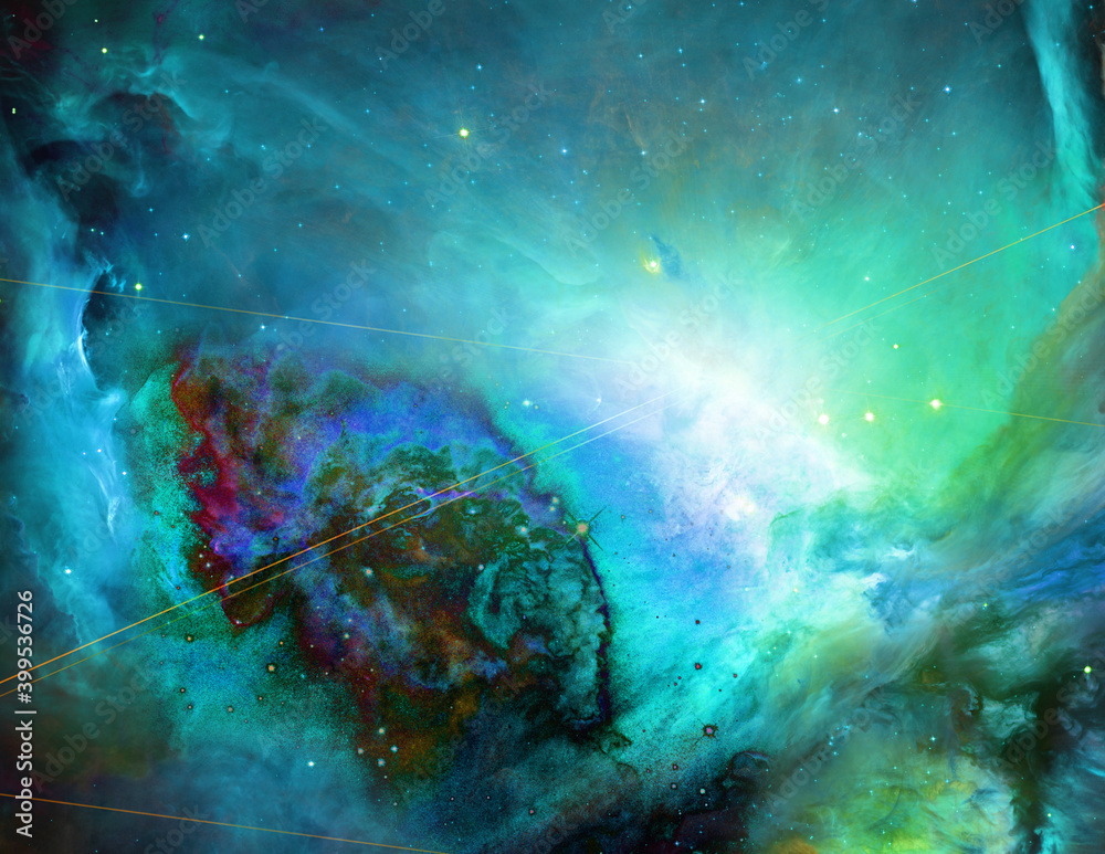 Fototapete galactic space. vivid universe. 3d rendering