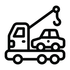 
An icon of car shipping truck, filled vector 
