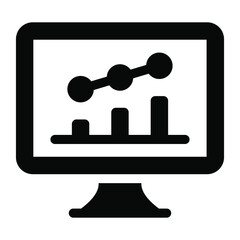
An icon design of online analytics, glyph vector style 
