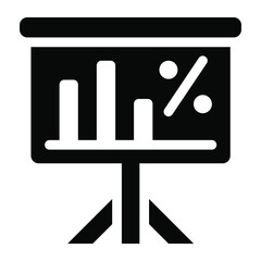 
Graphical presentation icon in glyph design, sales graph vector

