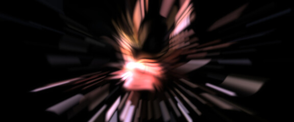 Light particle trails. Light explosion star with glowing particles and lines. Beautiful moving abstract rays background.