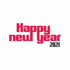 Happy New Year 2021 Banner Design - Typography