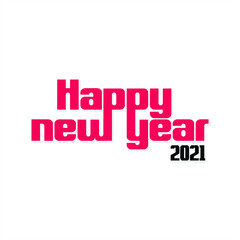 Happy New Year 2021 Banner Design - Typography