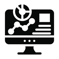 

An icon design of online statistics, glyph vector style 
