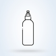 Bottle alcohol spraying Anti-Bacterial Sanitizer, Sanitizer to prevent colds, virus, Coronavirus, flu. Flat icon design infection control concept.Vector Simple modern icon design illustration.