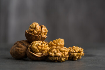 Many walnuts in studio