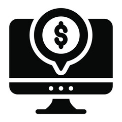 
Financial data inside monitor denoting financial market concept icon
