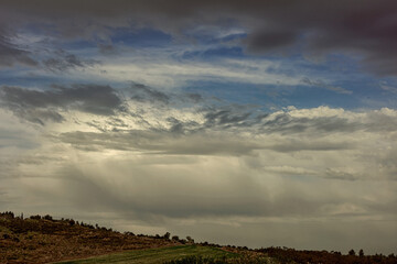 Winter landscape outside the city in Israel