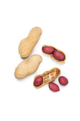 Peanut in a bowl isolated on white