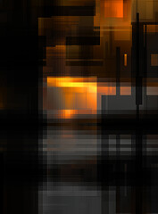 Futuristic abstract geometric wallpaper. Geometrical colorful shapes. Rectangular shapes background. Digital illustration of a tech layout.