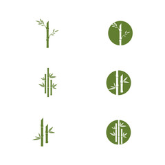 Set Bamboo Logo Template vector icon illustration design