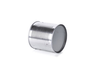 metal tin can on white background