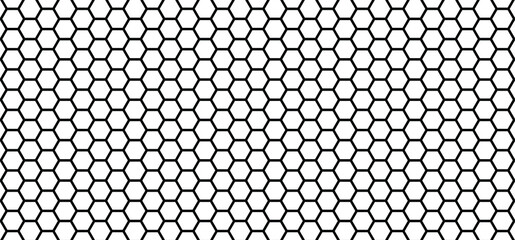 Honeycomb pattern. Seamless geometric hive background. Abstract beehive raster background. Flat vector bee honey sign. Black ans white. banner