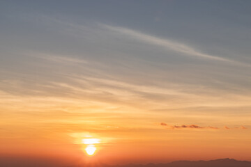 colorful of sky and beautiful mountain landscape.Morning sunrise time mountain scenery