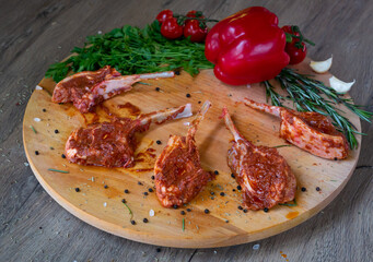 Fresh lamb ribs
