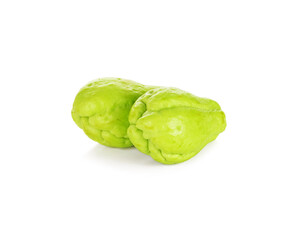 Chayote on white background