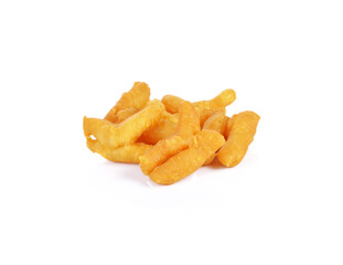 deep fried Chinese dough stick on white background