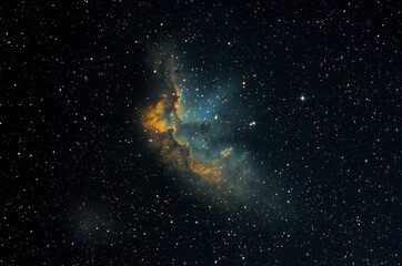 Obraz na płótnie Canvas NGC7380 Wizard nebula in HST palette