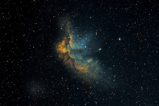 NGC7380 Wizard nebula in HST palette