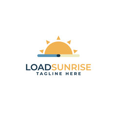 Sunrise logo design, combination of sun and loading