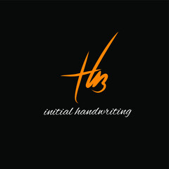 Hb initial logo handwriting template vector