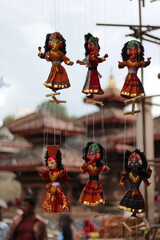 Traditional puppets of Nepalese culture, for sale in Durbar square
