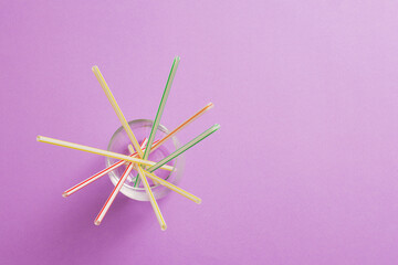 birthday concept, cocktail tubes in glass 