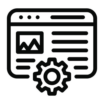 

Web Content With Gear Denoting Content Development Icon
