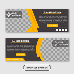 Abstract modern business banner template for social media and web design	
