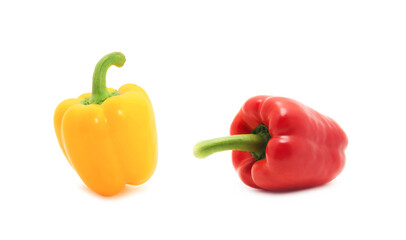 Obraz na płótnie Canvas Set of different views of bell peppers isolate on white background