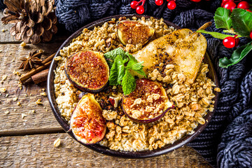 Autumn breakfast oatmeal