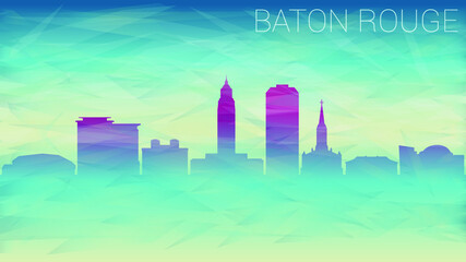 Baton Rouge Louisiana. Broken Glass Abstract  Textured. Banner Background Colorful Shape Composition.