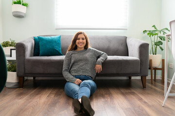 Young woman enjoying a leisure day at home