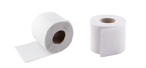 Simple toilet paper on white background