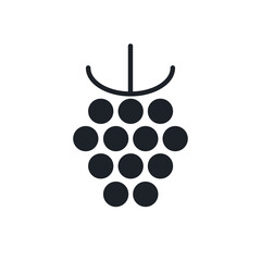 Raspberry icon. Black isolated silhouette. Fill solid icon. Modern minimalistic design. Vector illustration. Fruits